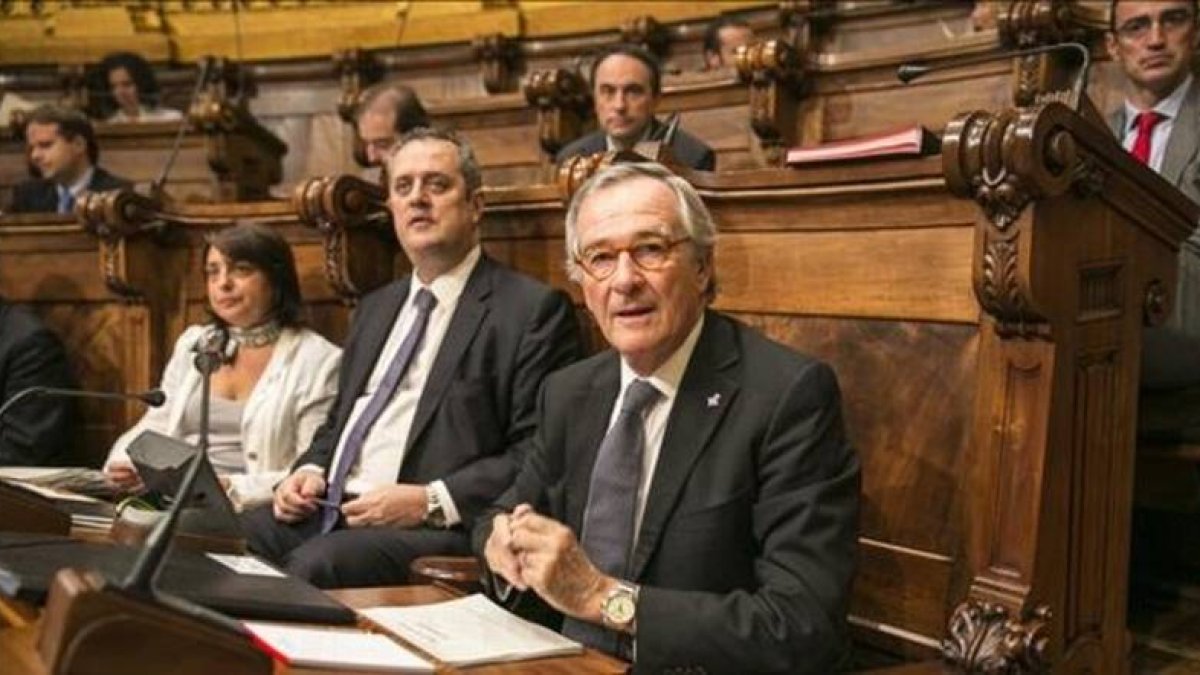 El alcalde Xavier Trias en el pleno del Ayuntamiento de Barcelona del 18 de octubre.