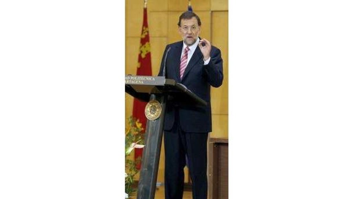 Rajoy, en una conferencia en la que participó ayer.