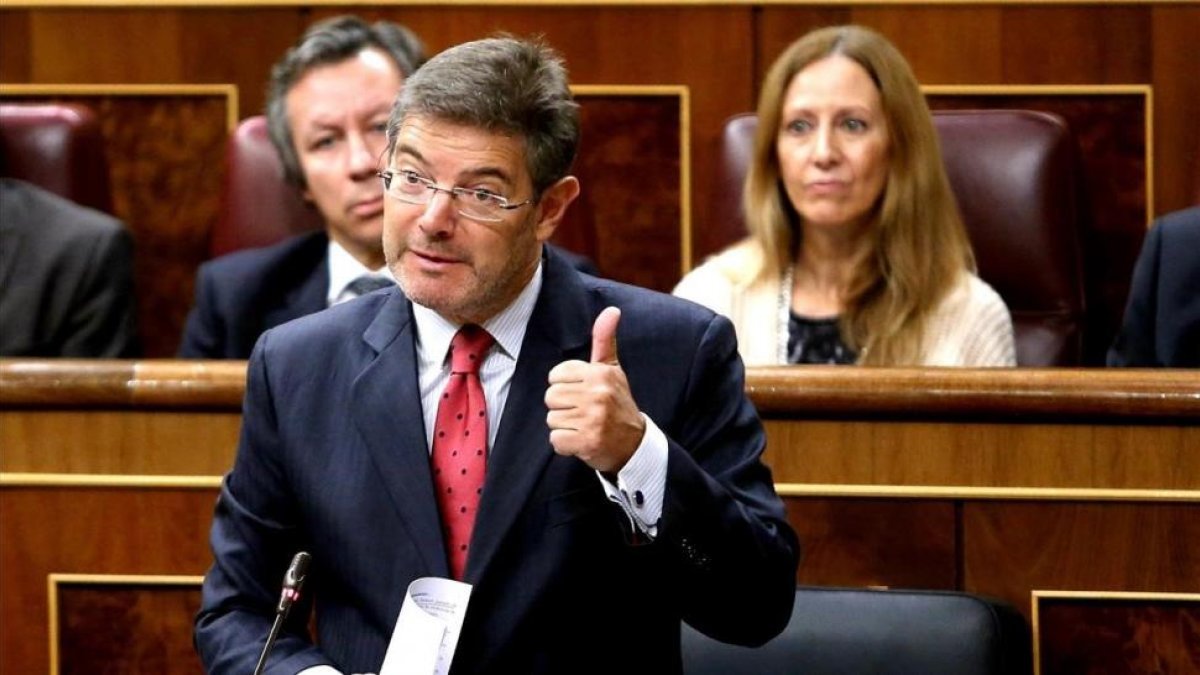 El ministro de Justicia, Rafael Catalá, en el pleno del Congreso.