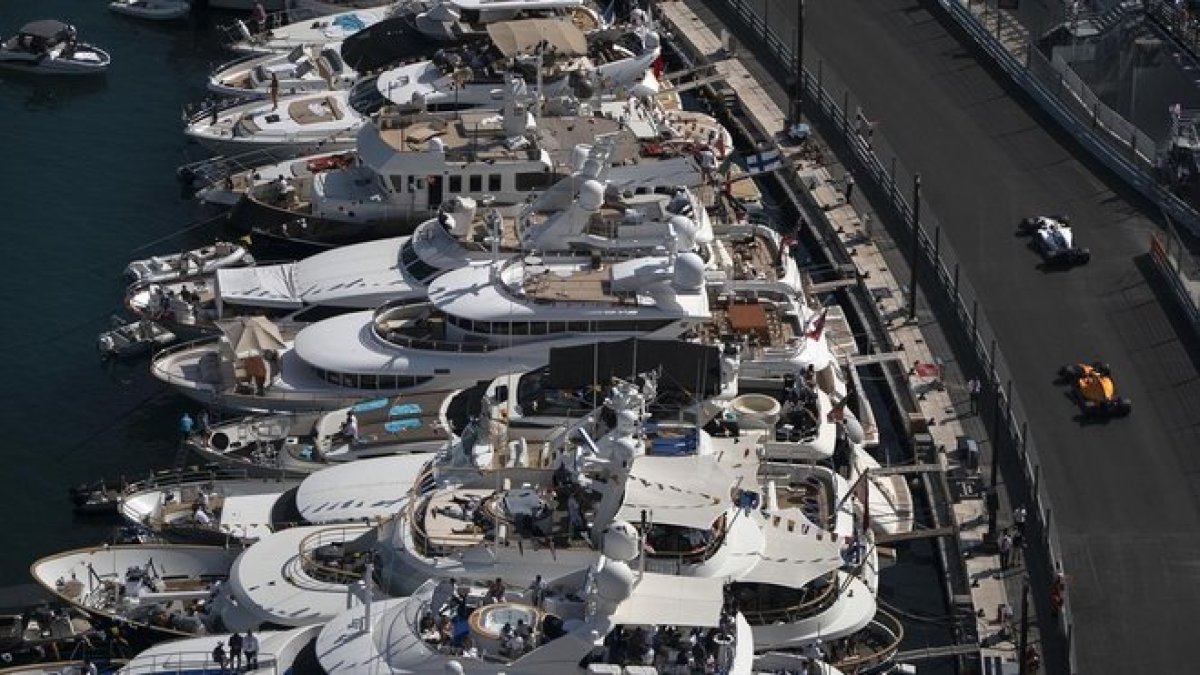 Vista aérea de Mónaco, durante el Gran Premio del 2018.