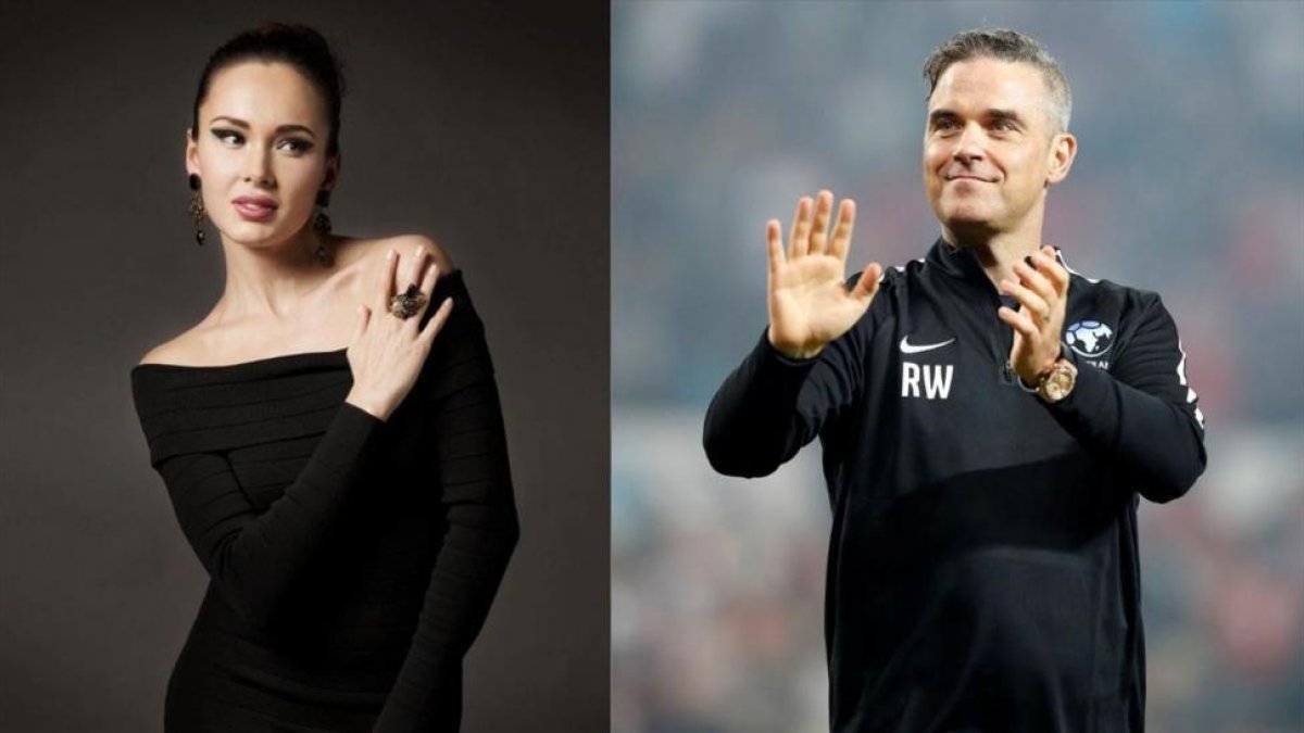 Aida Garifullina y Robbie Williams. /