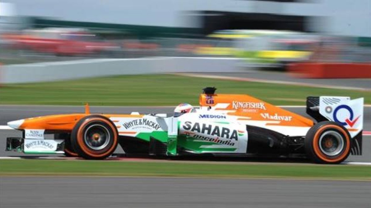 Paul di Resta, con el Force India, durante la sesión de calificación.