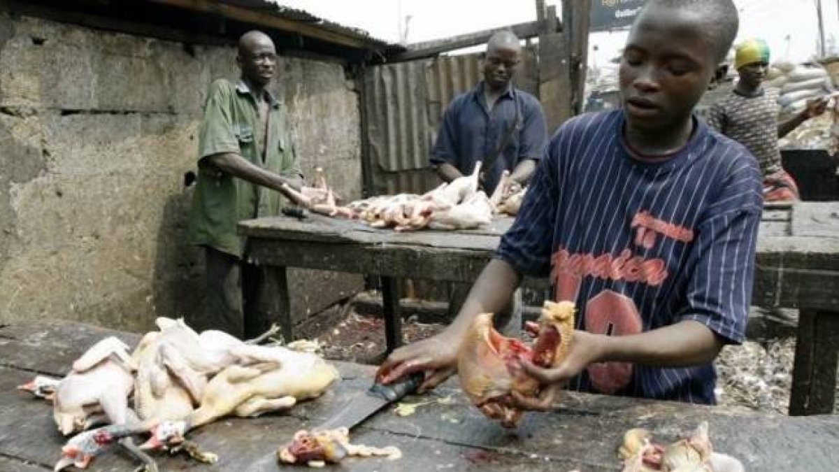 Puesto de carne en Nigeria.