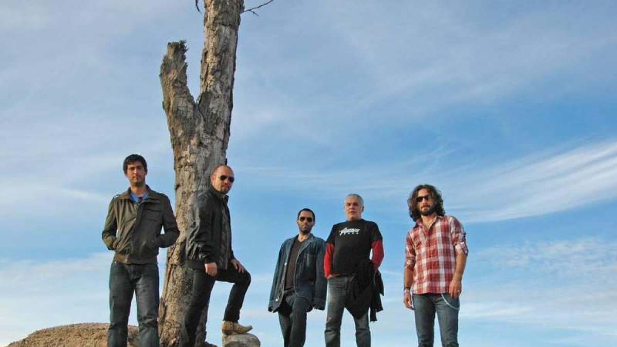 Los integrantes del grupo de rock extremeño Maggot Brain, que actúan hoy en Santa María del Páramo.