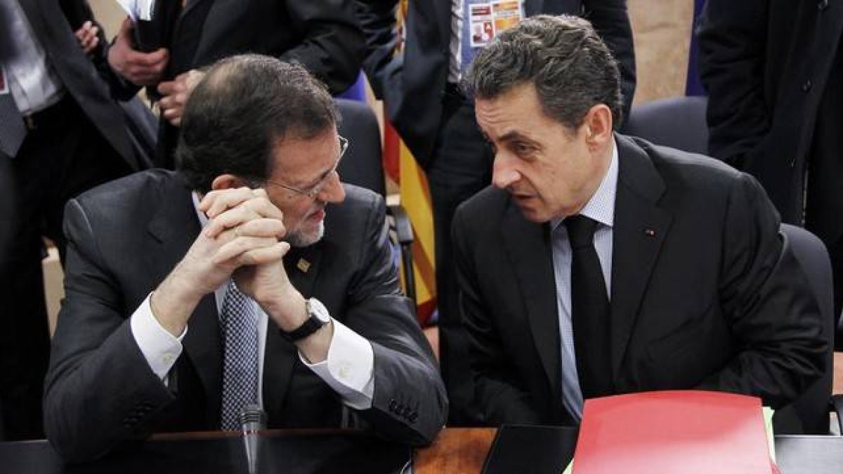 Mariano Rajoy y Nicolás Sarkozy.