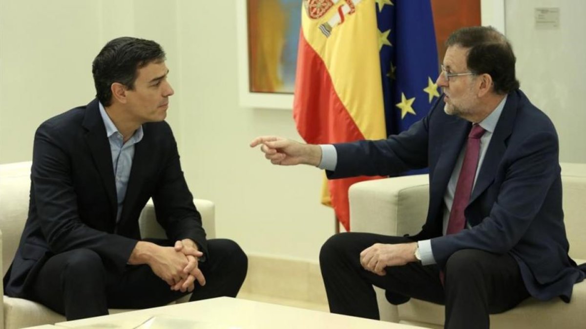 Mariano Rajoy y Pedro Sánchez, el pasado 6 de julio, en la Moncloa.