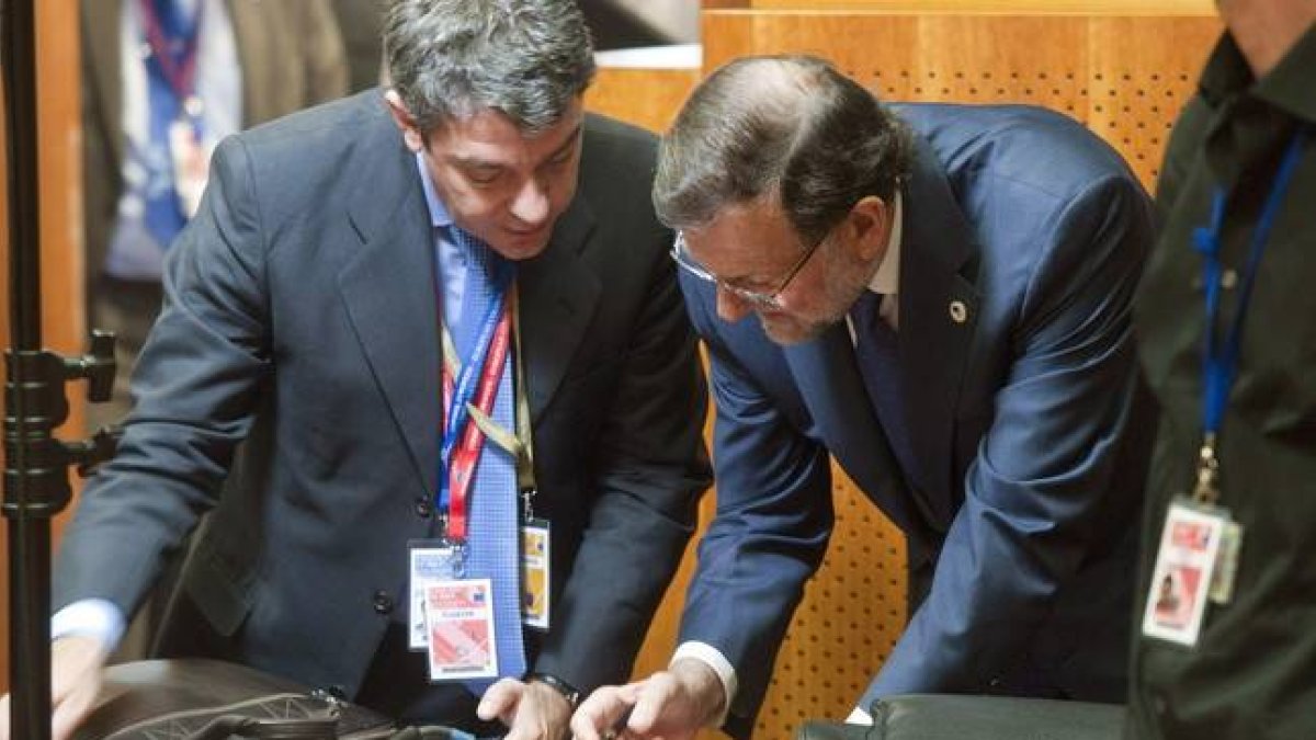 El presidente del Gobierno español, Mariano Rajoy, este domingo, en la cumbre europea de Bruselas.