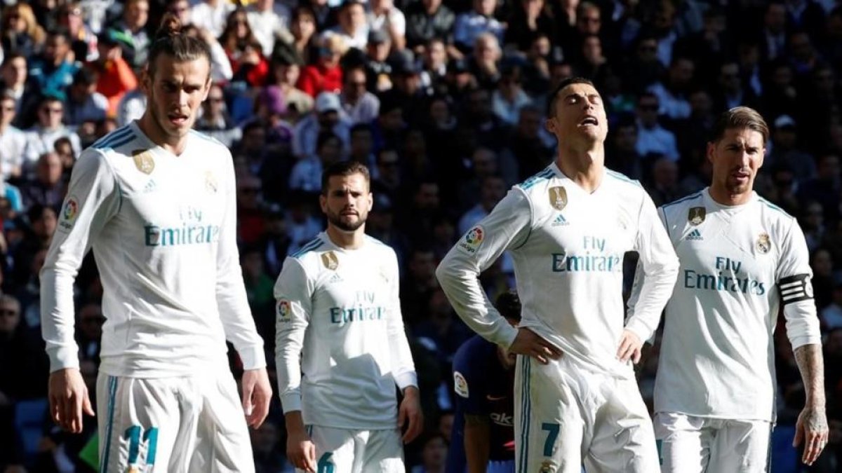 Bale, Nacho, Cristiano y Ramos lamentan la paliza que le infringió el Barça en el clásico.