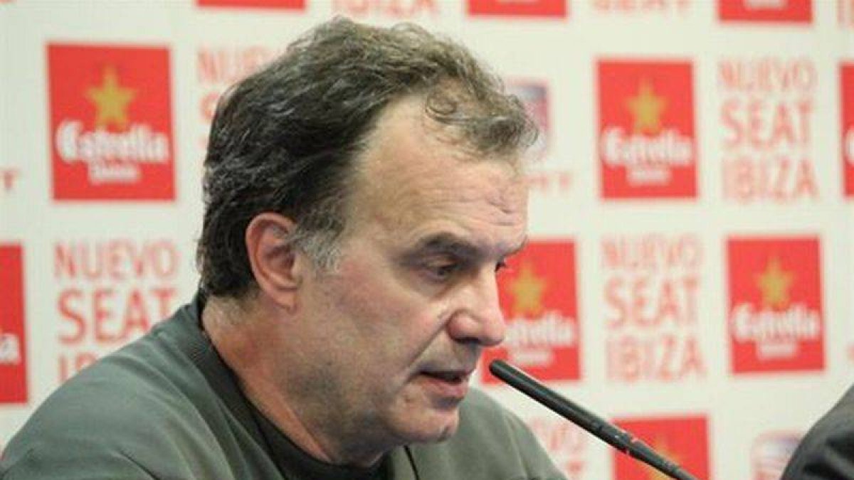 Marcelo Bielsa, en la rueda de prensa previa al encuentro.