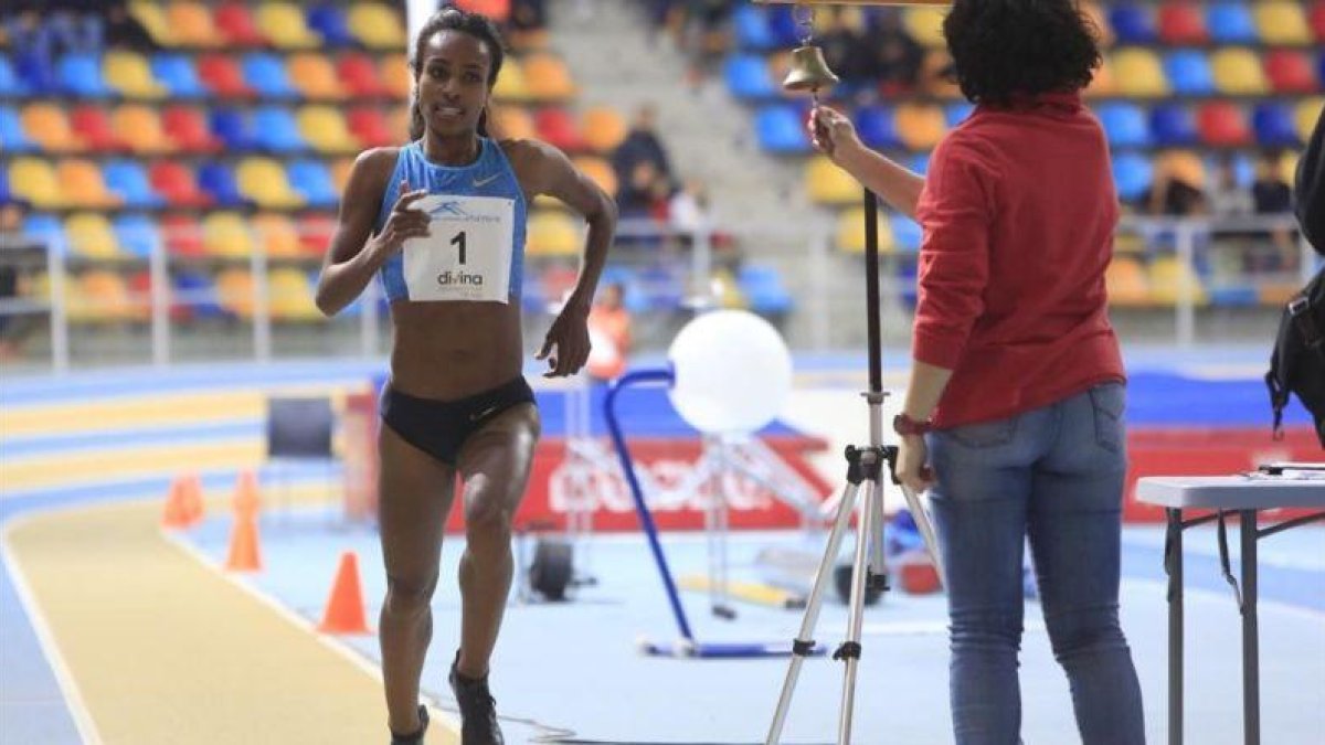 Genzebe Dibaba, en la carrera de 3.000 metros del 2016 en Sabadell.