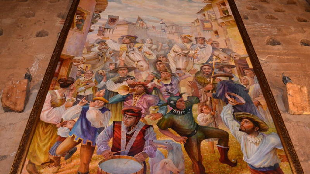 El gran lienzo mural fue pintado en el mismo lugar en el que se encuentra, en la torre noreste del palacio de Toral. MEDINA