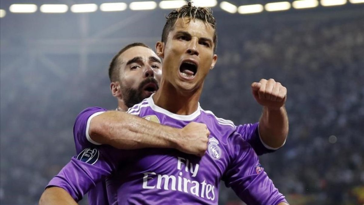 Cristiano Ronaldo celebra un gol en la final de la Champions.