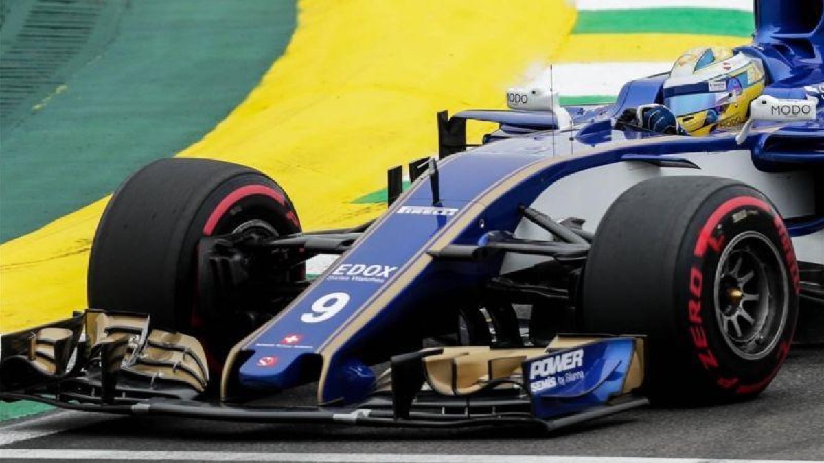 Ericsson, de Sauber, durante la clasificación de Interlagos.