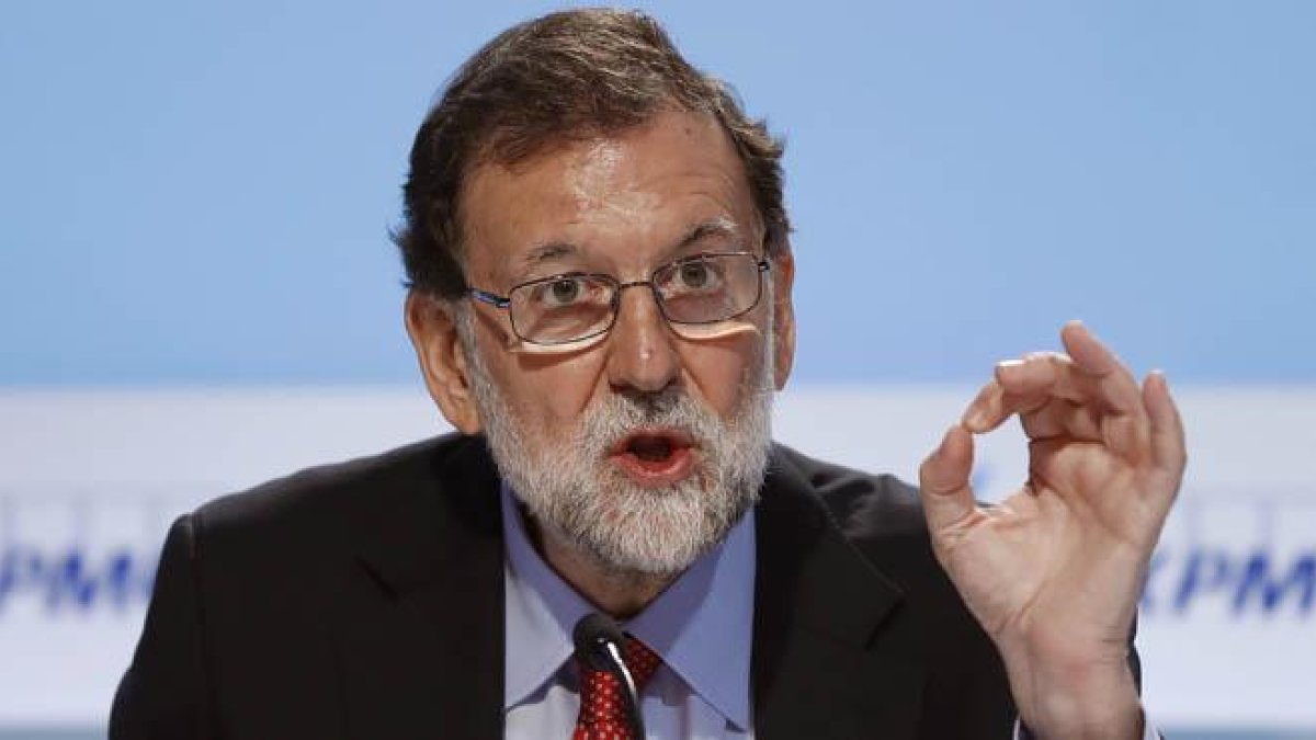 El presidente del Gobierno, Mariano Rajoy, durante su intervención en la Reunió del Cercle d'Economia, el sábado 24 de mayo.