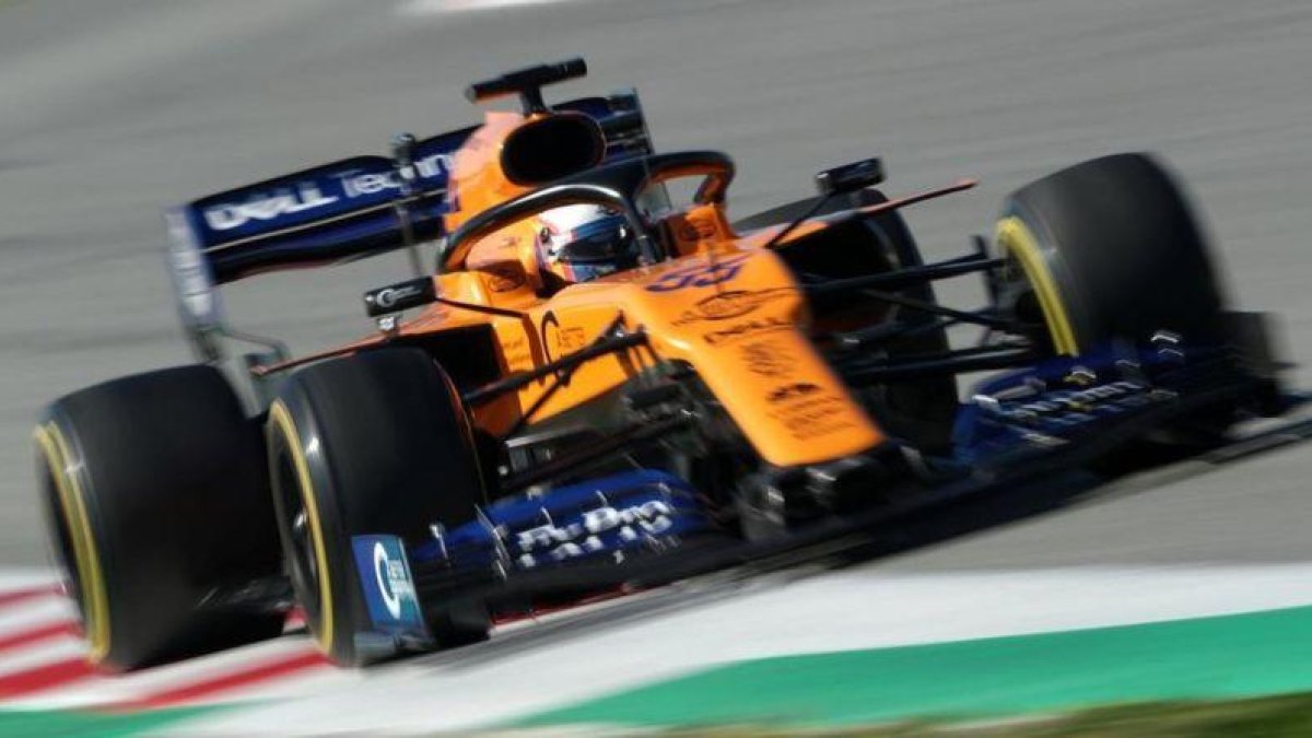 Carlos Sainz (McLaren), hoy, en el Circuit de Cataluña.