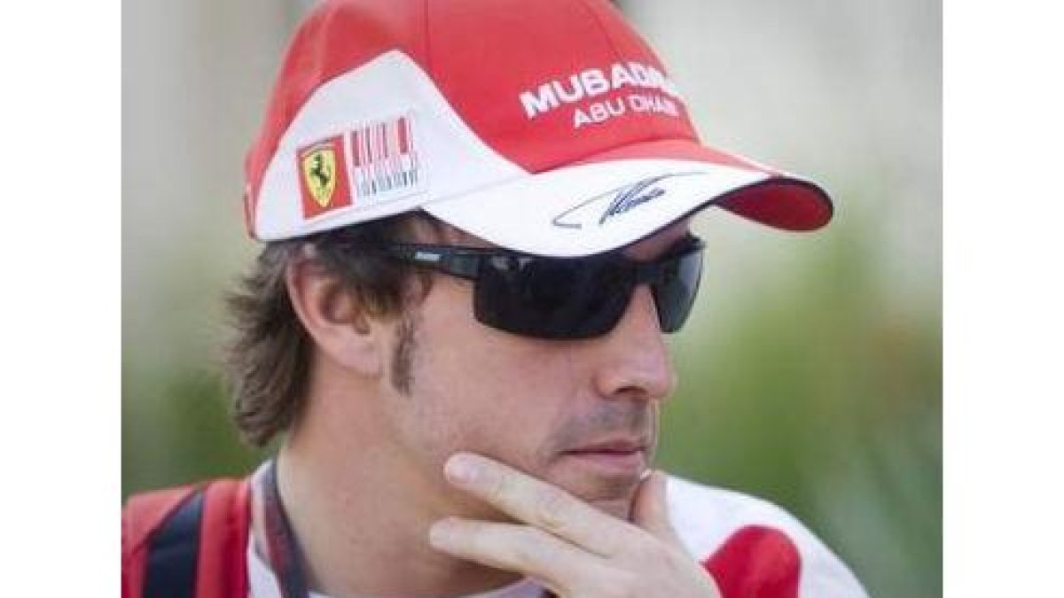 Alonso, ayer en el circuito de Sakhir en Bahrein.