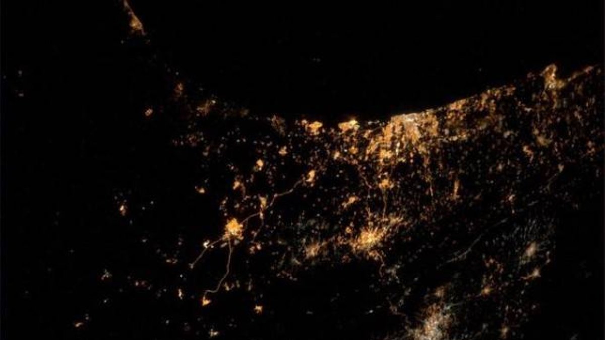 La Franja de Gaza desde la Estación Espacial Internacional.