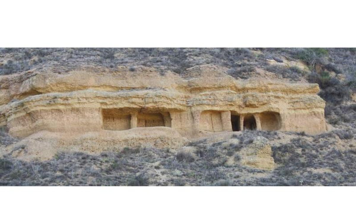 Imagen de las cuevas excavadas en el valle de Mansilla.