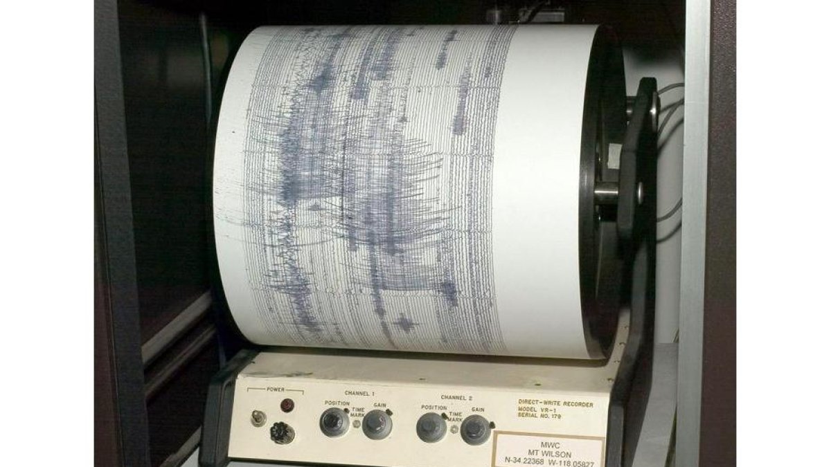Un sismógrafo con los datos recogidos tras un terremoto.