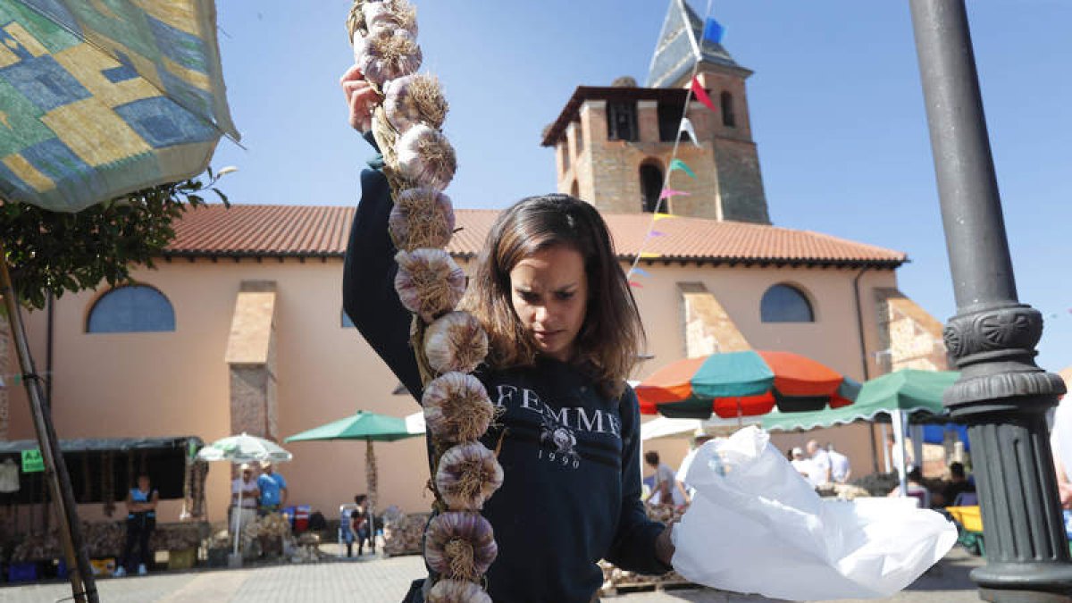 La Feria del Ajo de Santa Marina del Rey regresa mañana tras dos años sin celebrarse. JESÚS F. S.