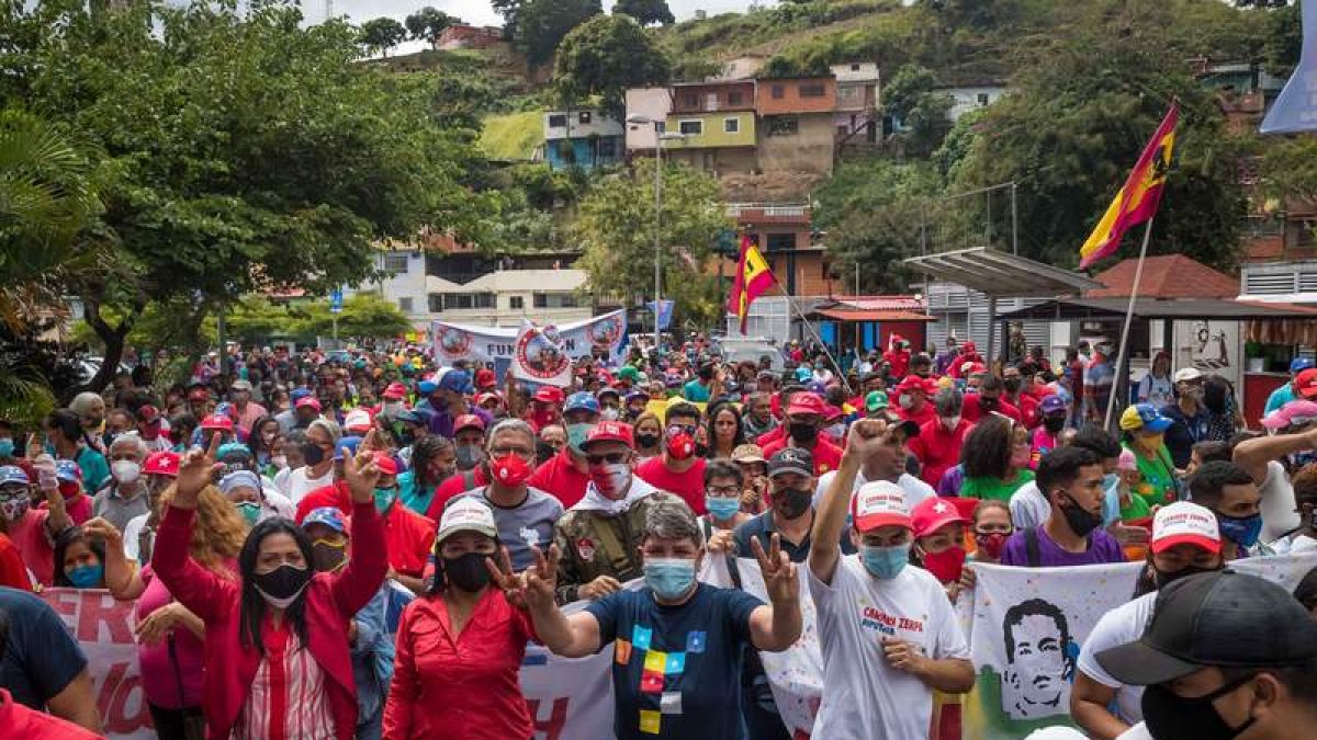 Un acto político ayer, en Venezuela. MIGUEL GUTIÉRREZ