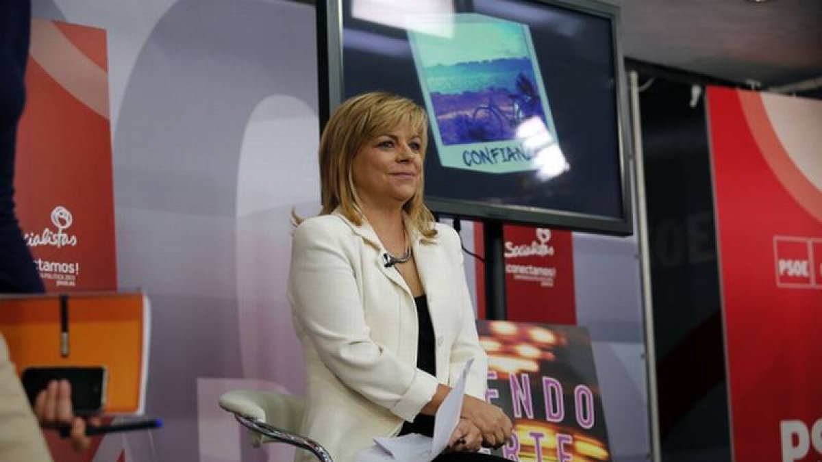 Elena Valenciano, vicesecretaria general del PSOE, esta mañana en Madrid.