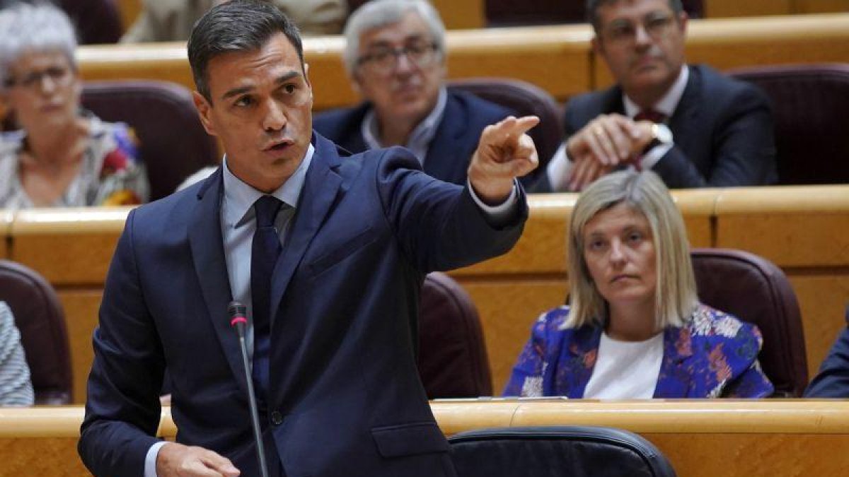 El presidente del Gobierno, Pedro Sánchez, durante un pleno del Senado, el pasado 11 de septiembre.