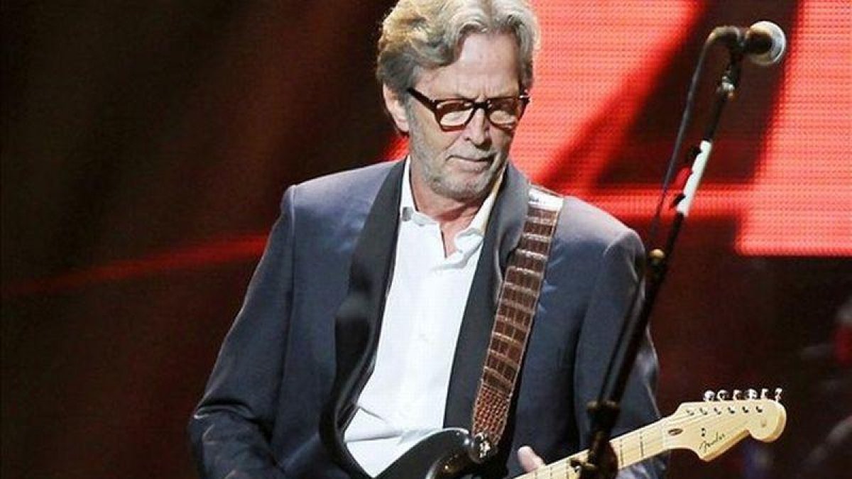 Eric Clapton, en diciembre del 2012, durante un concierto benéfico en favor de los damnificados por el huracán Sandy.
