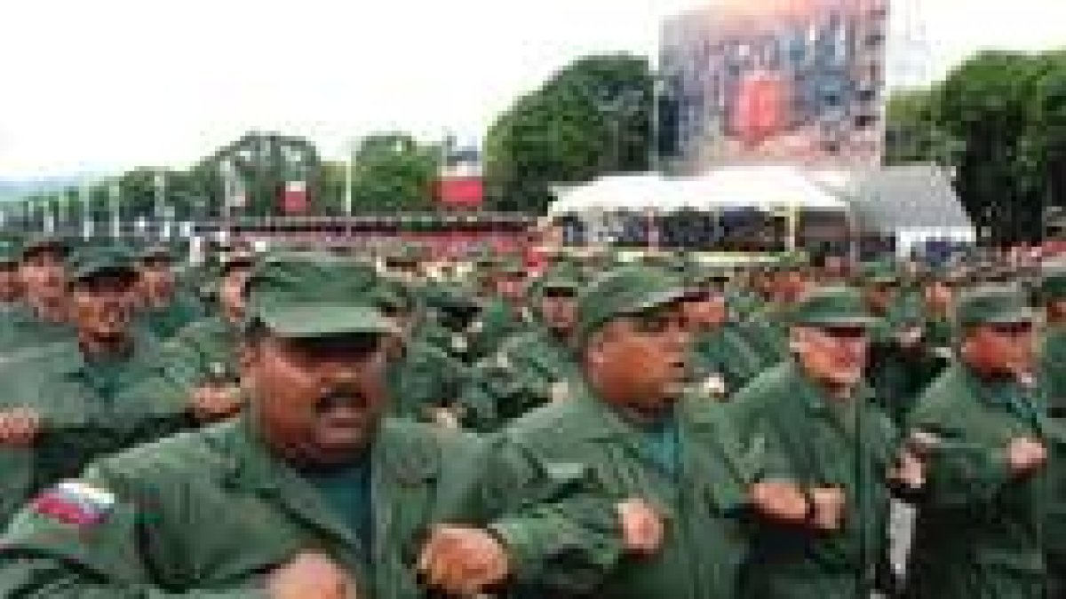 Miembros del nuevo cuerpo de reservistas venezolanos en julio pasado