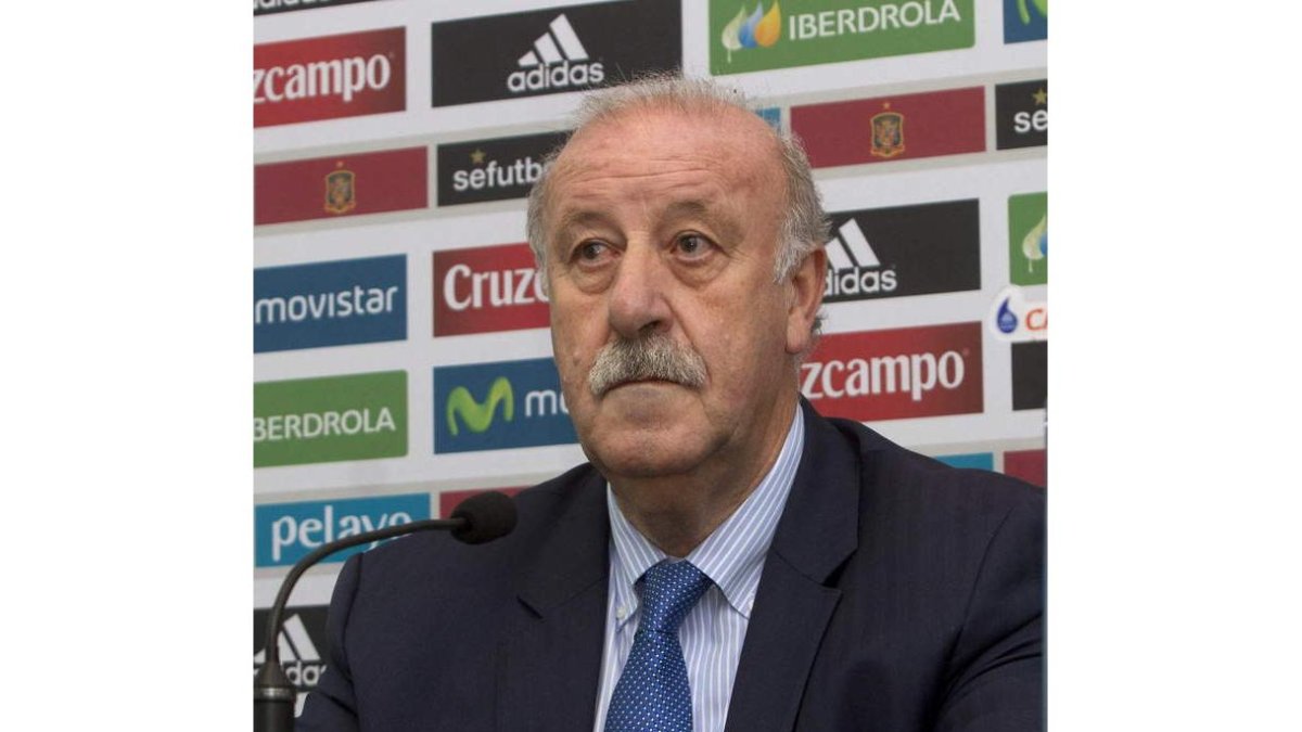 Vicente del Bosque, durante la rueda de prensa que ofreció ayer en el Museo del Celta.