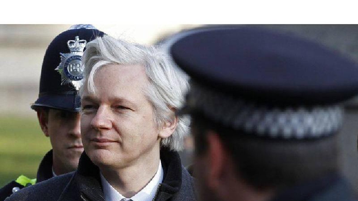 Julian Assange, el pasado febrero en los juzgados londinenses.