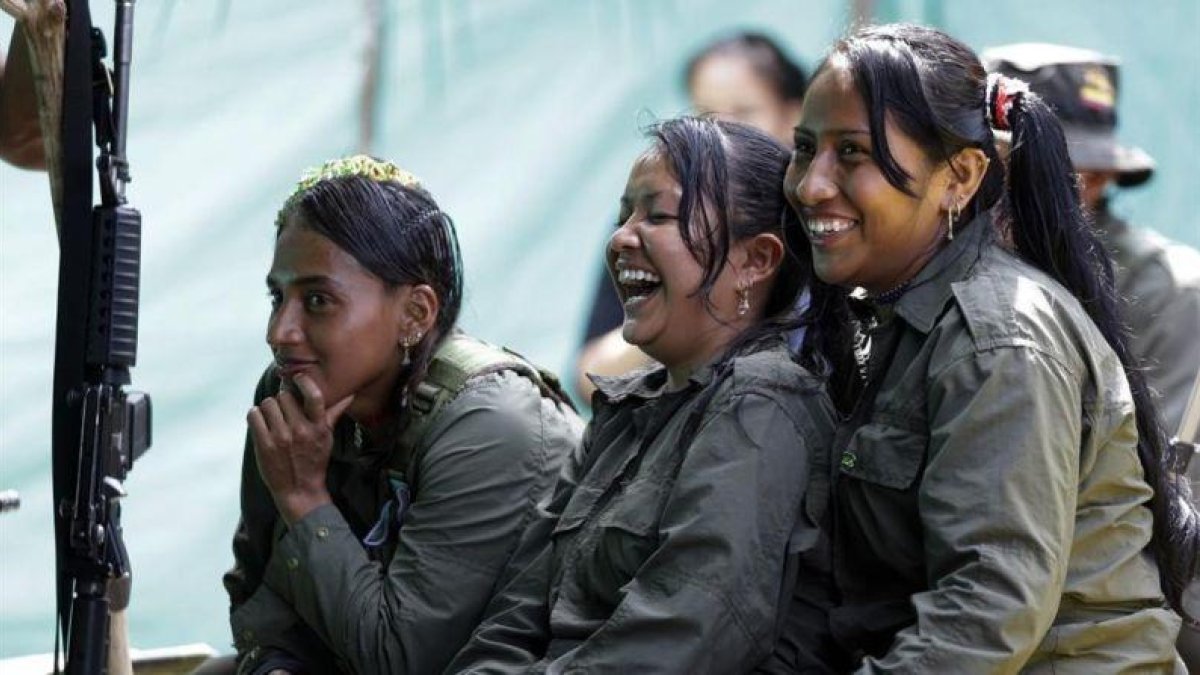 Guerrilleras de las FARC, el pasado 11 de agosto en el campamento de Putumayo, Colombia.