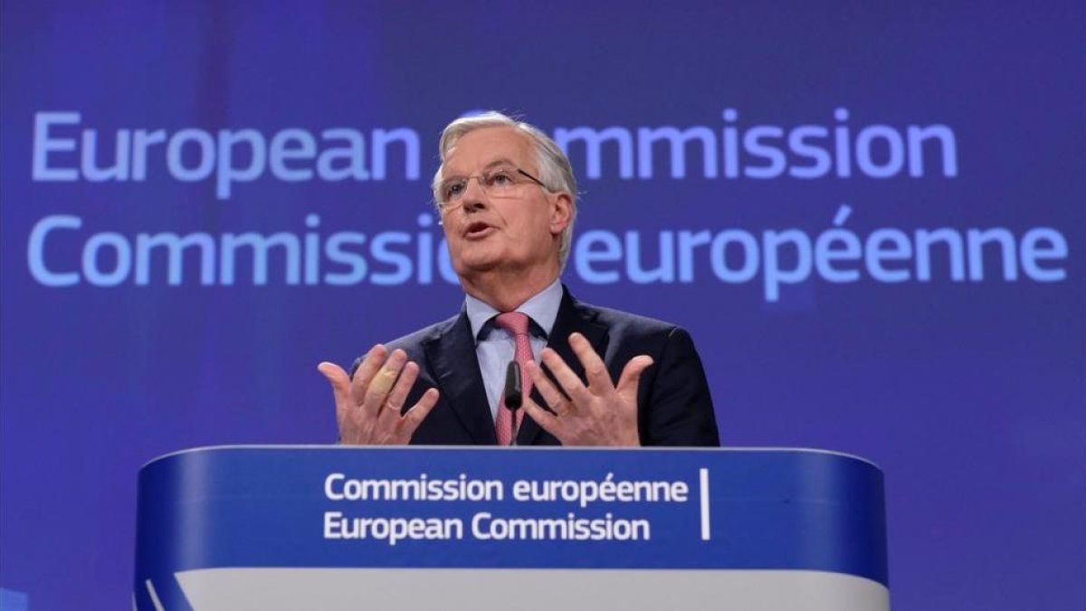 Michel Barnier, en la rueda de prensa de este viernes en Bruselas.
