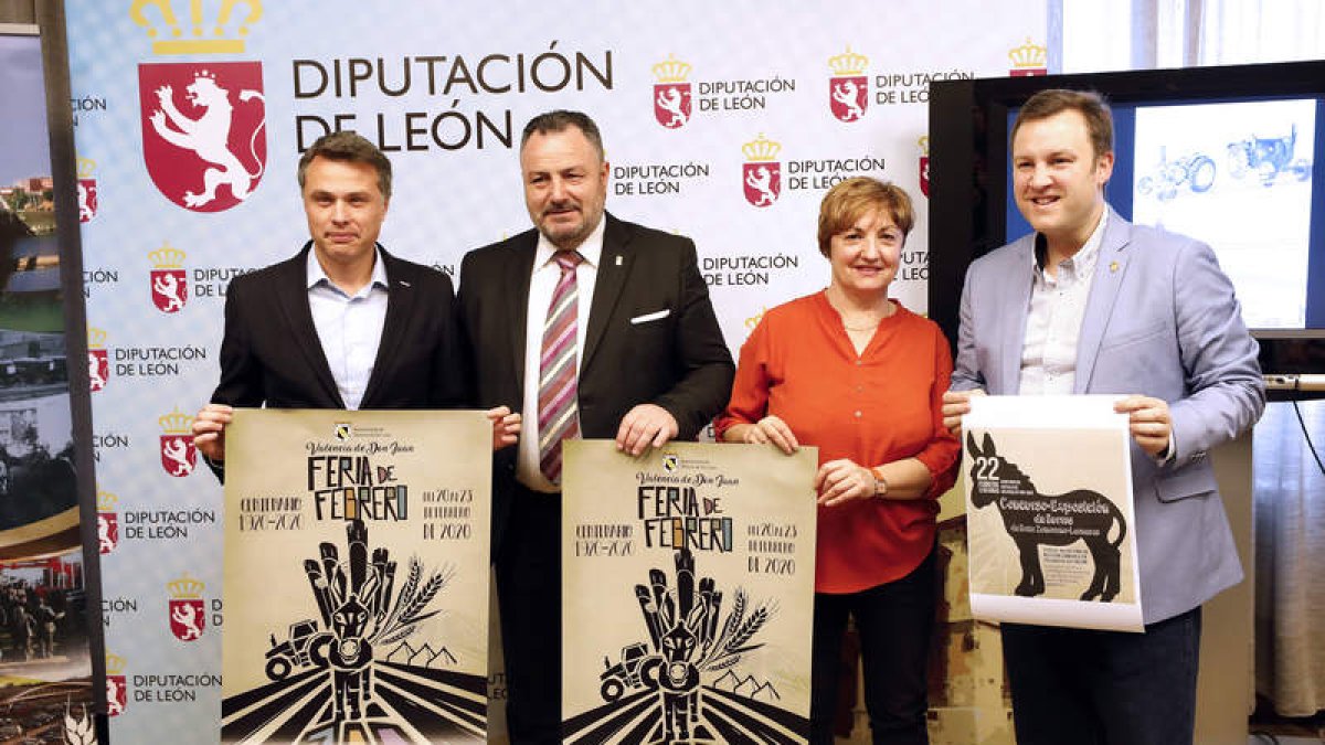 Regadera, Morán, Vidal y Revilla presentaron ayer la feria en la Diputación.