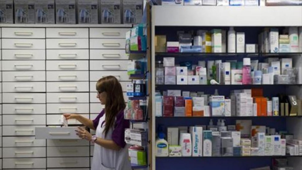 Una farmacia ubicada en el Eixample de Barcelona.