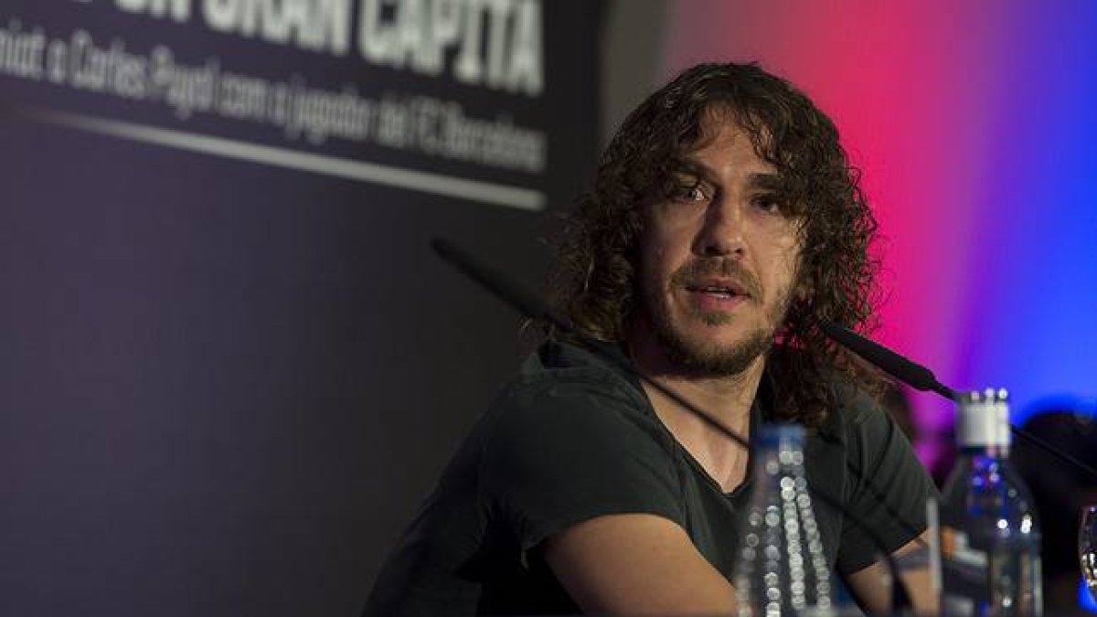 Carles Puyol, en un momento de su despedida oficial del Barça.