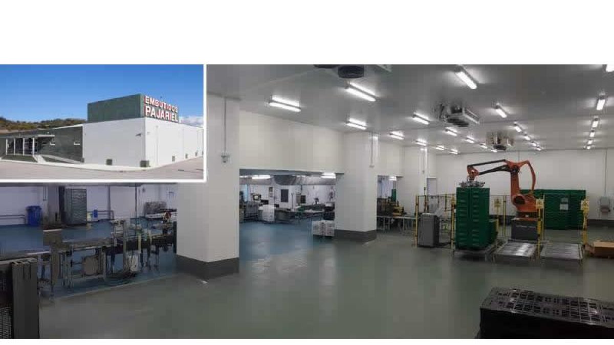 La nueva planta de embalaje de la factoría de Embutidos Pajariel en el polígono industrial del Bierzo Alto en Bembibre. DL