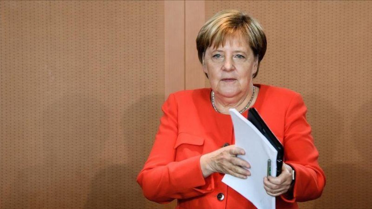 Merkel, tras el Comsejo de Ministros de este miércoles.