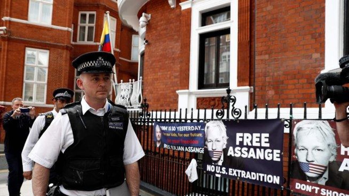 La embajada de Ecuador en Londres, donde estuvo refugiado Julian Assange.