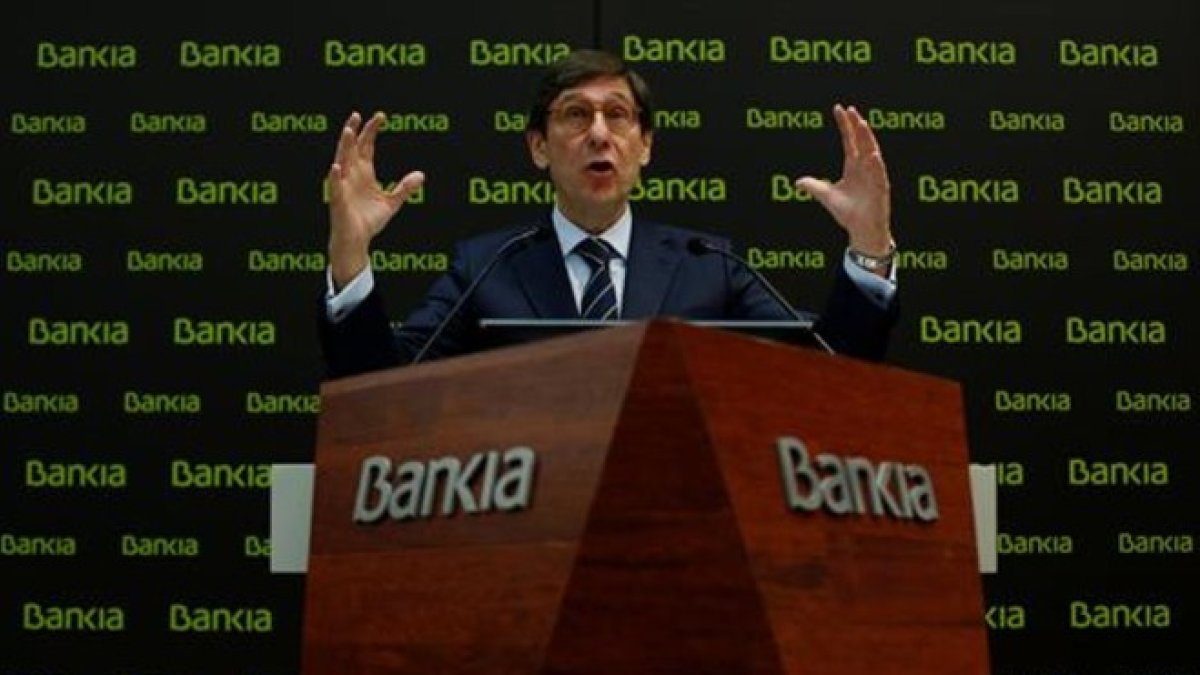 El presidente de Bankia, José Ignacio Goirigolzarri, en la presentación del plan estratégico en febrero del 2018.
