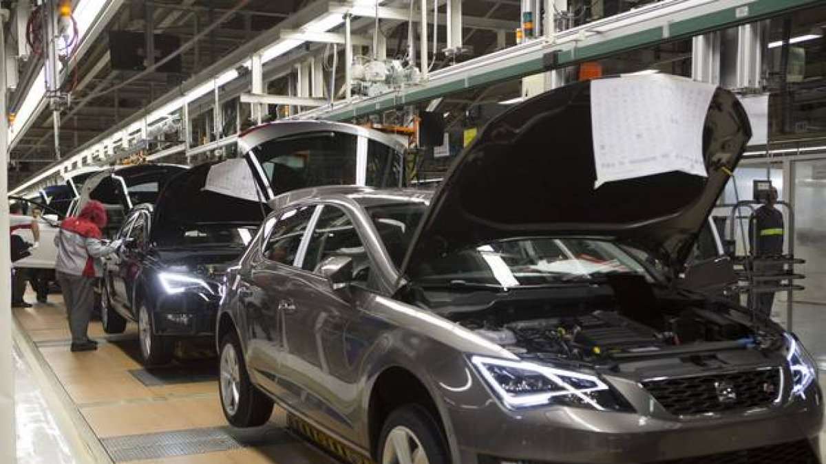 Cadena de montaje de la fábrica de Seat en Martorell.