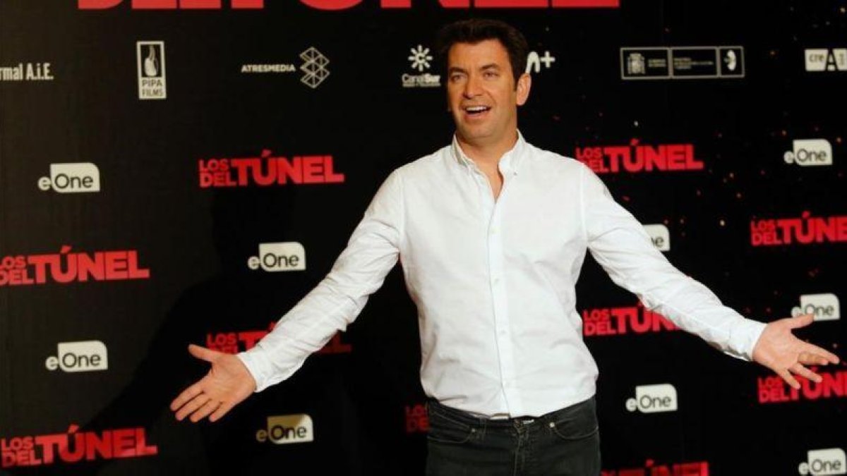 El actor y presentador Arturo Valls, en el cine Palafox de Madrid, donde presentó su primera película como productor, 'Los del túnel, estrenada el viernes.