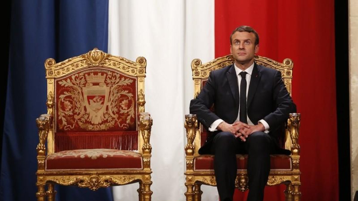 Macron durante los actos de su toma de posesión en París.