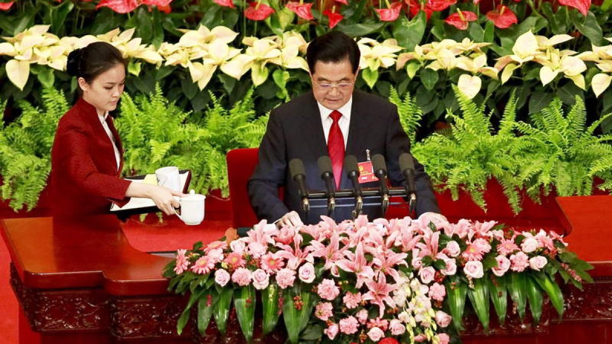 El presidente chino, en un momento del discurso de apertura.