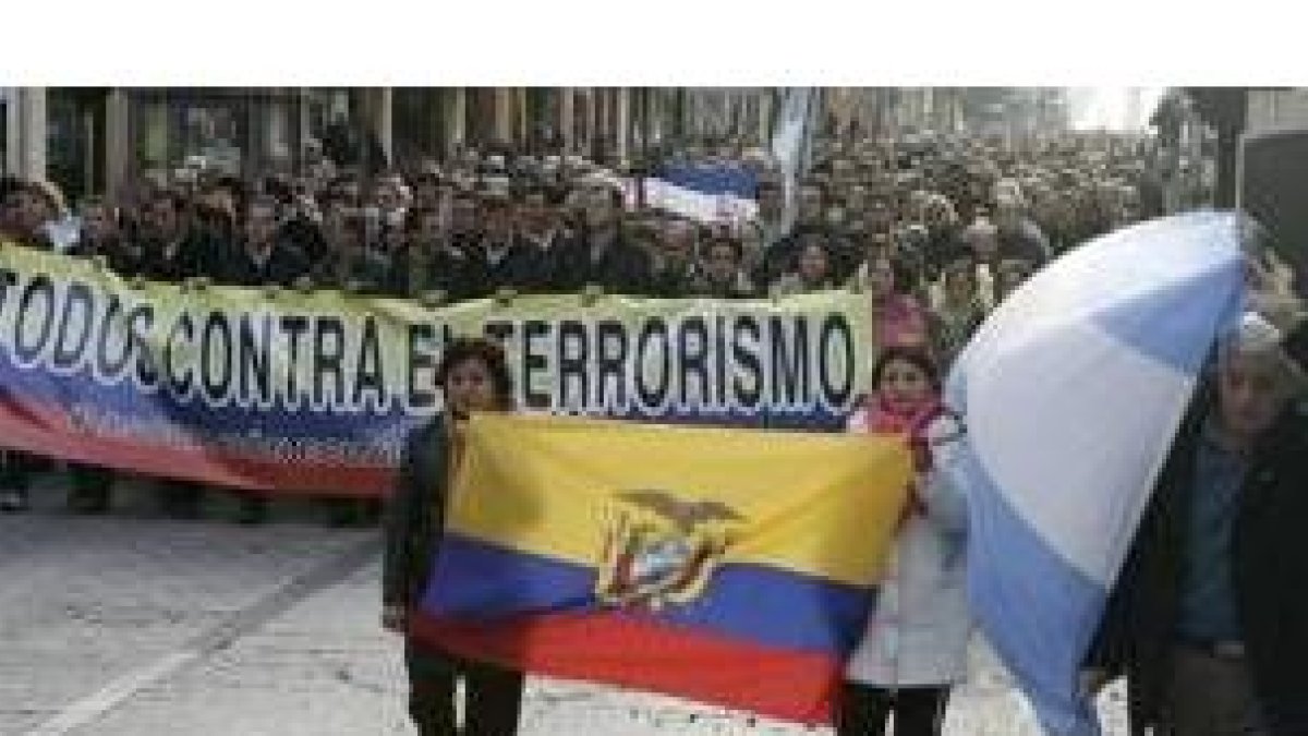 En la manifestación se podían ver banderas de varios países latinoamericanos