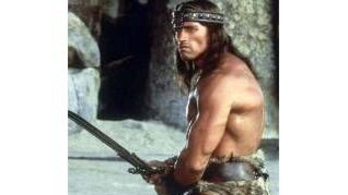 El actor en una escena de su película «Conan el Bárbaro»