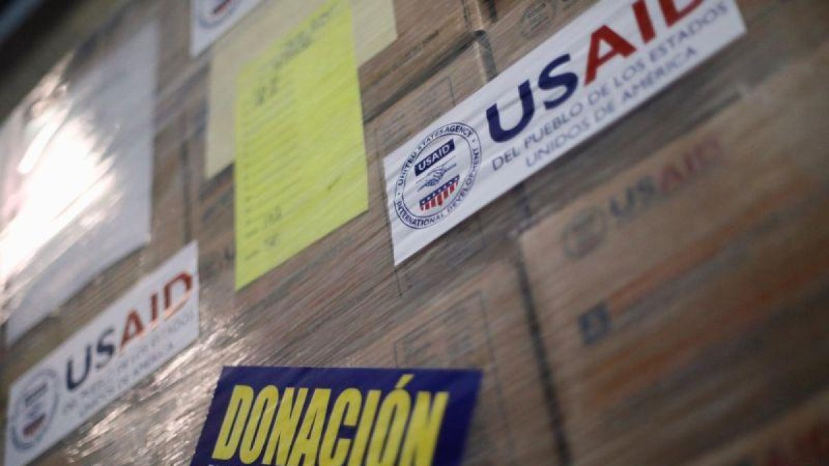 Cargamento de ayuda humanitaria procendente de EEUU para Venezuela.