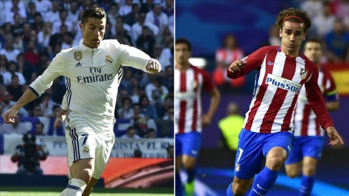 Cristiano (7 tantos) y Griezmann (5), los máximos goleadores de sus equipos en esta Champions, se ven las caras en el Bernabéu.