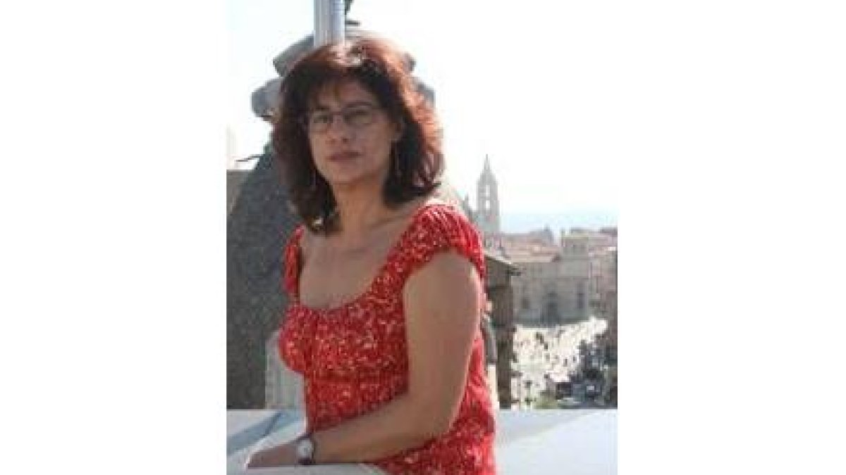 Teresa Gutiérrez, en la terraza del Ayuntamiento de León