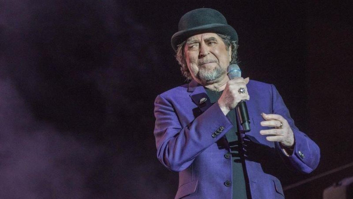 Joaquín Sabina, durante una actuación, en el 2017.